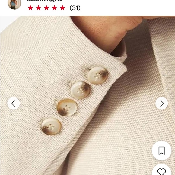 NWT WeWoreWhat Oversized Relaxed Tweed Blazer in Crème Brûlée size M - Picture 10 of 10